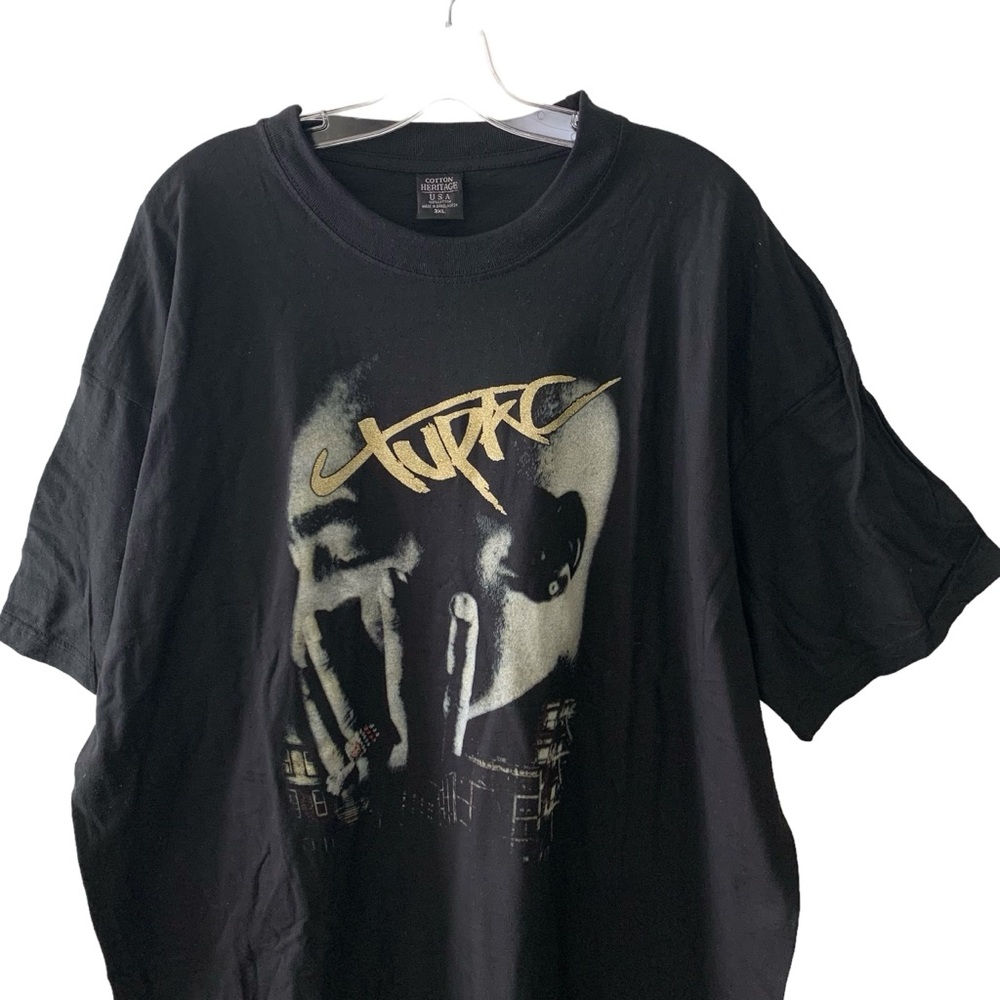 Vintage 90s Tupac 2Pac Shakur Graphic T-Shirt Black Men’s Size 3XL Baggy Y2K - Picture 3 of 8